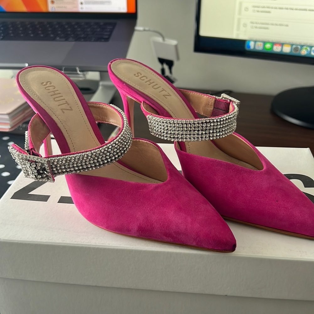 Schutz Tishara Rhinestone mule pump